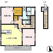 フルール・テル 201 ｜ 静岡県浜松市中央区船越町（賃貸アパート2LDK・2階・60.55㎡） その2