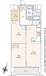 朝日プラザ越谷 2LDKの間取図画像