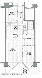 レーベングランヒルズ朝霞台 2LDKの間取図画像