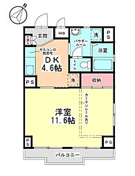 ヒルズ緑町 1DKの間取図画像