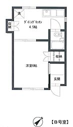 シャレイ 1DKの間取図画像