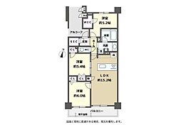 アイエアクロスシティ 3LDKの間取図画像