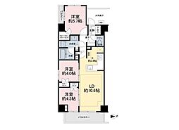 OPENRESIDENCIAKITAAYASE 3LDKの間取図画像