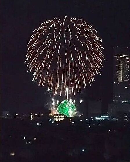 6階共用廊下からはりんくう花火大会、漁港花火大会、泉南花火大会も楽しめます♪