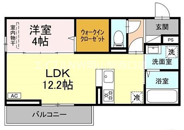 （仮）西長瀬ＰＪ ｜岡山県岡山市北区西長瀬(賃貸アパート1LDK・2階・41.86㎡)の写真 その2