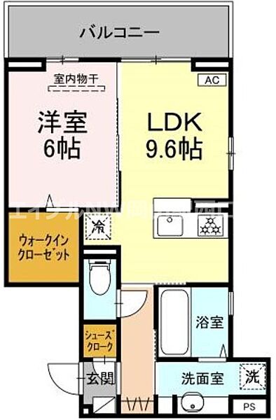 アルモ　ギオーネ ｜岡山県岡山市北区平田(賃貸アパート1LDK・2階・43.13㎡)の写真 その2