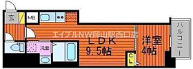 West One  ｜ 岡山県岡山市北区富町1丁目（賃貸マンション1LDK・1階・37.58㎡） その2