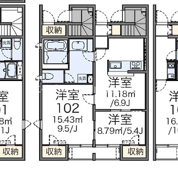 レオネクスト富 ｜岡山県岡山市北区富町1丁目(賃貸アパート2LDK・1階・60.76㎡)の写真 その2