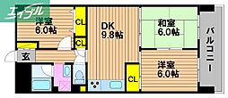コープ野村京山 2階3LDKの間取り