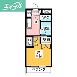マンションLee2 1Kの間取図画像