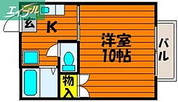 バウエル・エスポワール 1Kの間取図画像