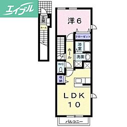ジュネス小林 1LDKの間取図画像