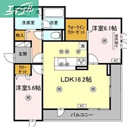 Luveria 2LDKの間取図画像