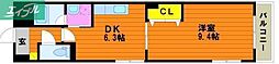 アンジュール 1DKの間取図画像