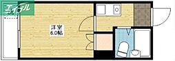 サンハイツ岡大 1Kの間取図画像