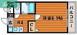 セントラルパーク絵図 1Kの間取図画像