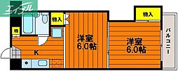 オークタウンマンション 2Kの間取図画像