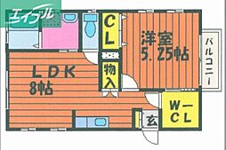 flannel 1LDKの間取図画像