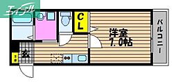 montage 1Kの間取図画像