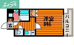 ルラシオン岡山奉還町 1Kの間取図画像
