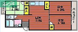 クオーレ撫川B 3LDKの間取図画像