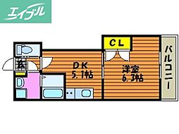 GrandE'terna岡山2 1DKの間取図画像