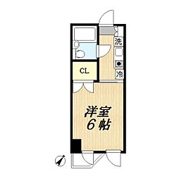 K3レジデンス ワンルームの間取図画像