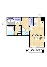 PalazzodiSagamihara 1Kの間取図画像