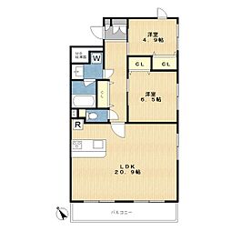 ファミールコート 2LDKの間取図画像