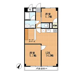 ガーデンプラザ 2LDKの間取図画像