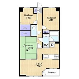 クレアハウス壱番館 3LDKの間取図画像