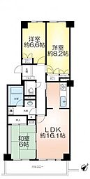 オークスクエア西神中央3番館 3LDKの間取図画像