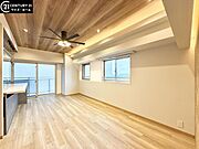 【LDK】　2面採光で心地よい風が住空間を通り抜ける。快適な家族の時間がゆっくりと流れていきます