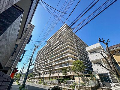 外観：【外観】　青空に映える重厚な佇まい。都心の喧騒を忘れさせる端正な外観。