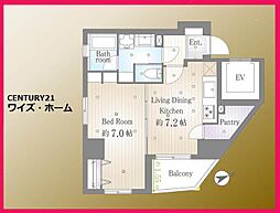 デュオ・スカーラ品川中延2 1LDKの間取図画像