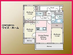 マイキャッスル武蔵関 3LDKの間取図画像