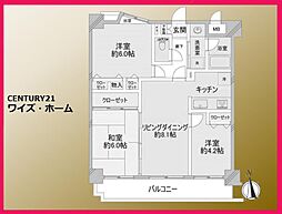 ナイスアーバン北綾瀬第2 3LDKの間取図画像