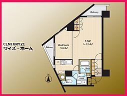 エクセレント麻布十番 1LDKの間取図画像