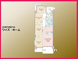 レーベンハイム志村プレノルガール 3SLDKの間取図画像