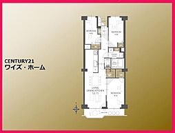 ボナハイツ中川3号棟 3LDKの間取図画像