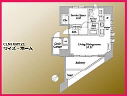 ヴァントヌーベル代々木 1SLDKの間取図画像