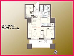 東京ツインパークスライトウイング 1SLDKの間取図画像