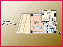 朝日マンション赤坂南部坂 2LDKの間取図画像