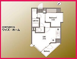 中銀高輪マンシオン 1LDKの間取図画像