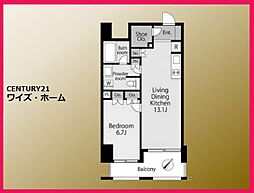 グランスイート神宮前 1LDKの間取図画像