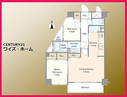 【間取り図】 2LDK