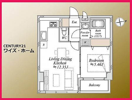 【間取り図】 1LDK