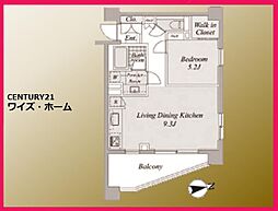 ジェイパーク恵比寿4 1LDKの間取図画像