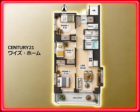 【間取り図】3LDK