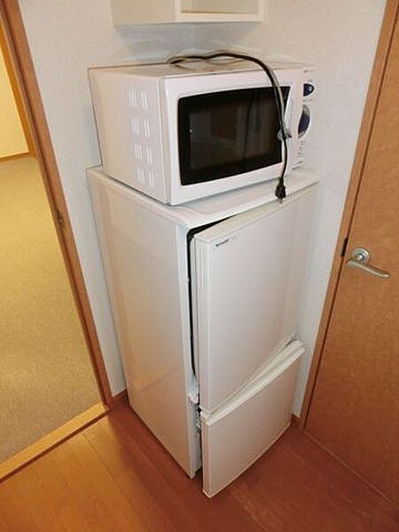 画像16:冷蔵庫と電子レンジ。